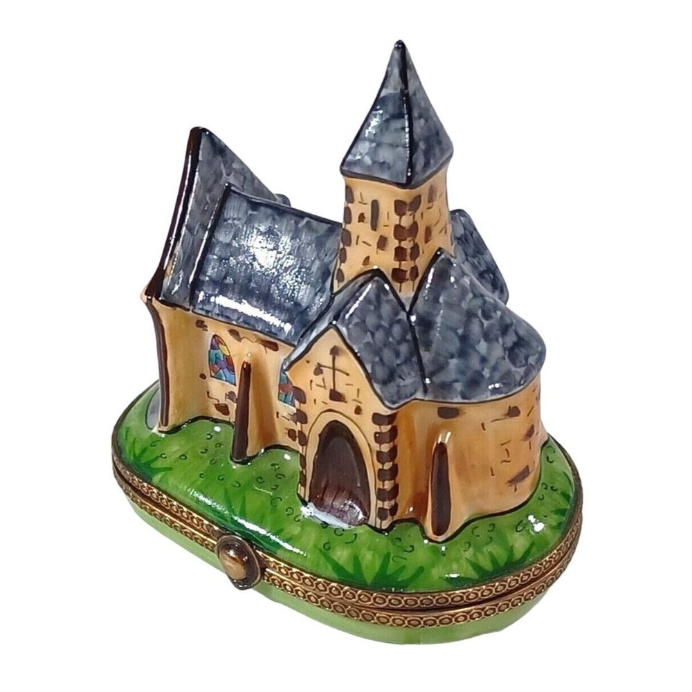 Limoges Old World Church Chapel Cathedral Trinket Box Very Rare! - Picture 4 of 11